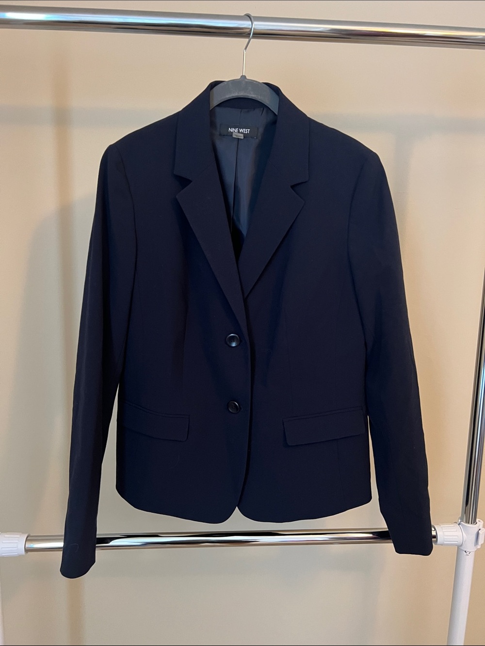 Nine West Navy Classic Two-Button Blazer